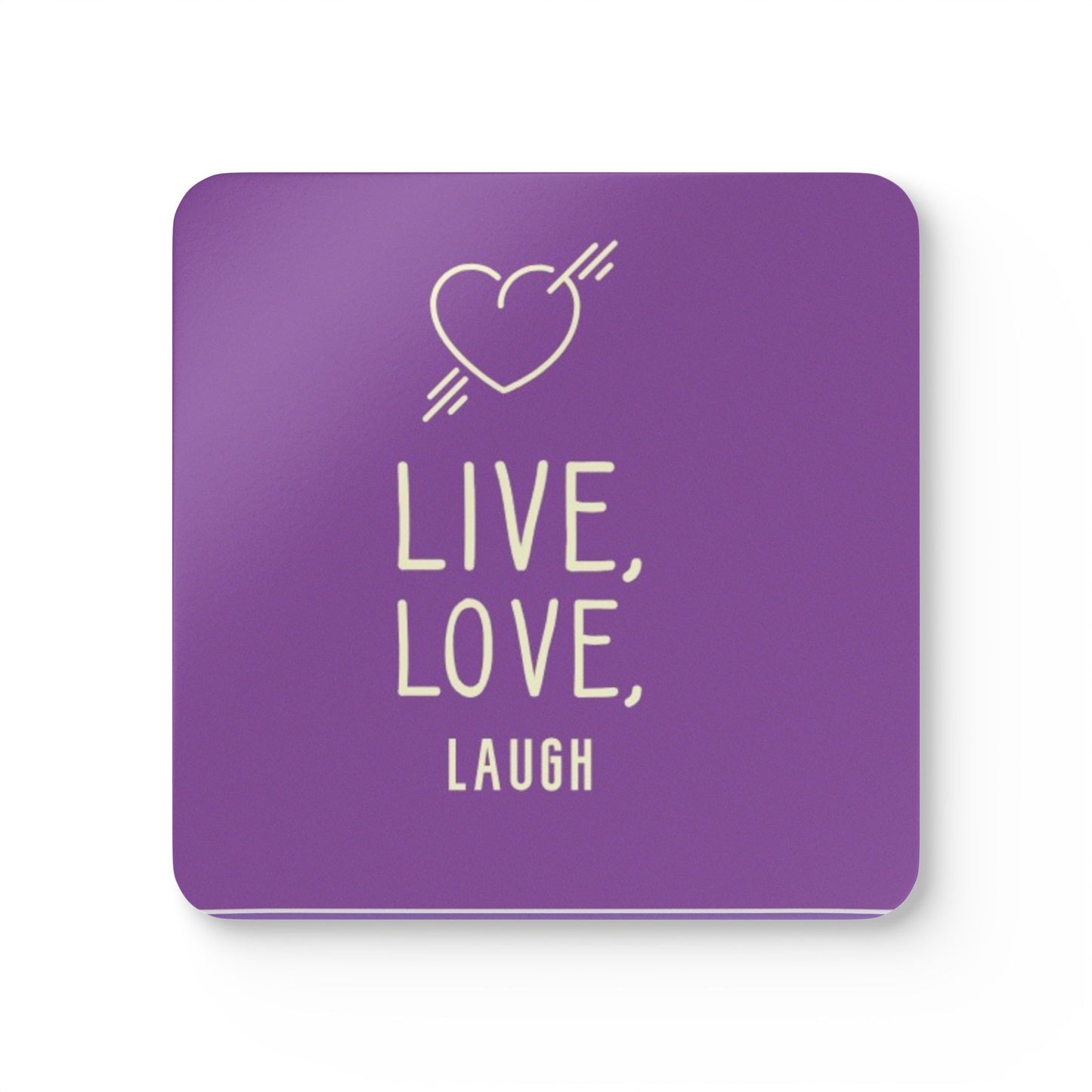 Corkwood Coaster Set-Live, Love, Laugh Lavender Design for Cute and Cozy Home Decor