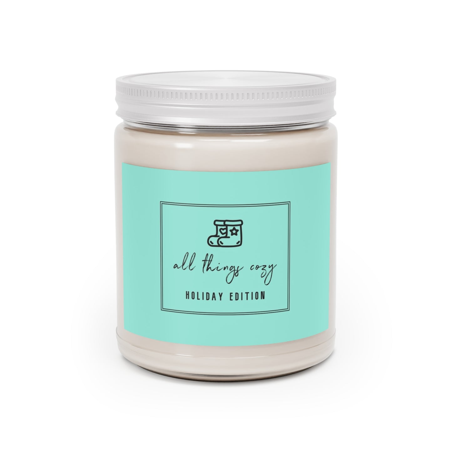 Soy Candle 9oz — Clean Cotton Scented Jar with White Lid
